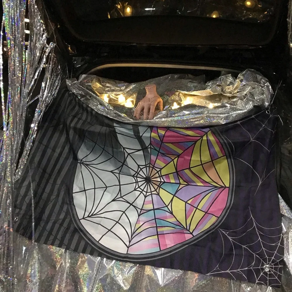 Wednesday Addams Flag/Backdrop and “Thing” Set (VERY gently used) - Picture 2 of 9